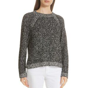 NWT Eileen Fisher Size M Round Neck Boxy Sweater - Black MSRP $268